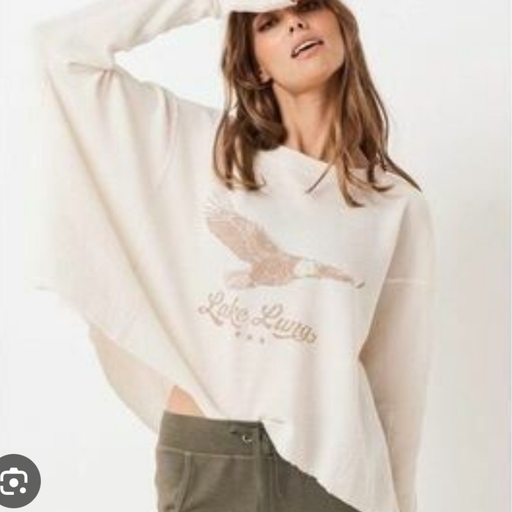 NWOT Spell Lake Luna Cream Graphic Sweater